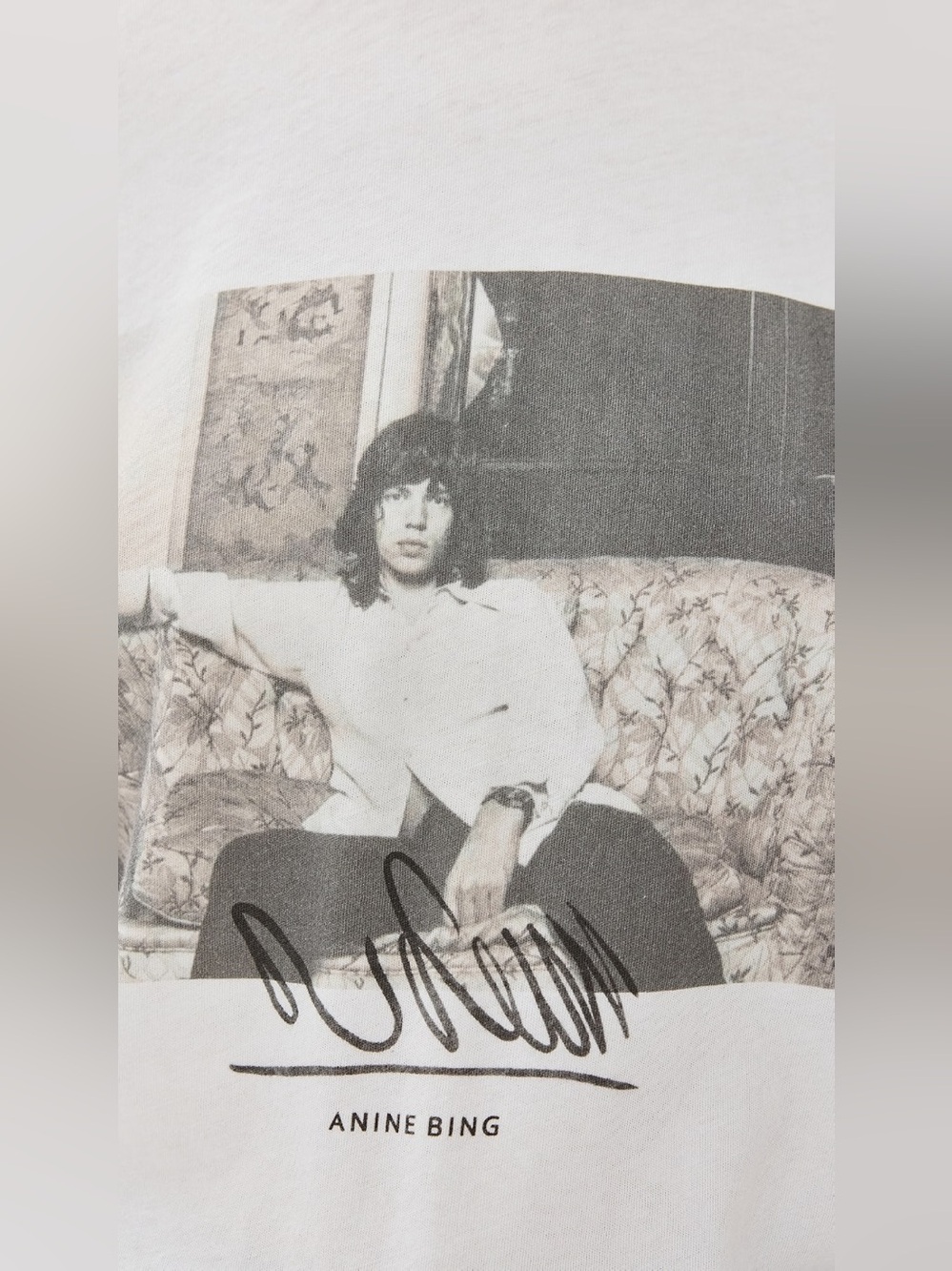 Anine Bing Mick Jagger Photo-Print Graphic White Oversized Tee Medium - Picture 4 of 12